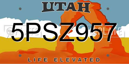 5PSZ957 Utah License Plate