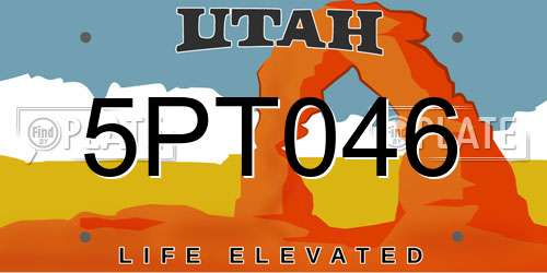 5PT046 Utah License Plate