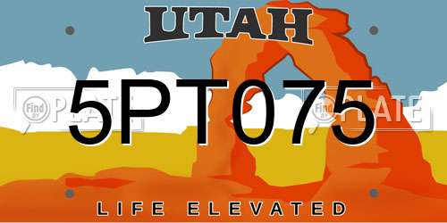 5PT075 Utah License Plate