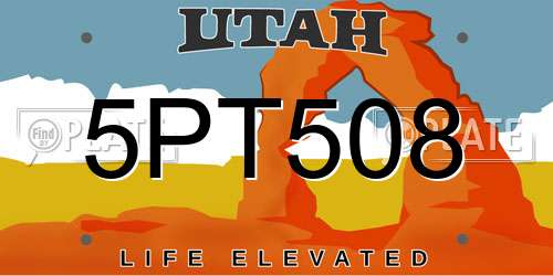 5PT508 Utah License Plate