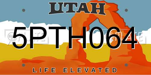 5PTH064 Utah License Plate