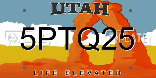 5PTQ25 Utah License Plate
