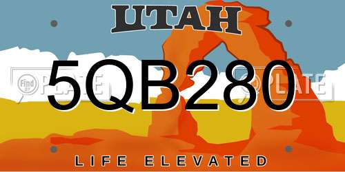 5QB280 Utah License Plate