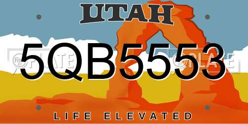 5QB5553 Utah License Plate