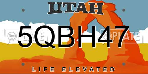 5QBH47 Utah License Plate