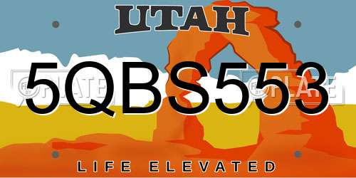 5QBS553 Utah License Plate