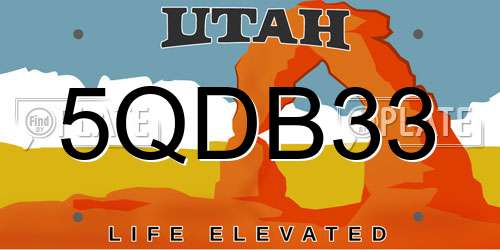 5QDB33 Utah License Plate