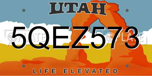 5QEZ573 Utah License Plate