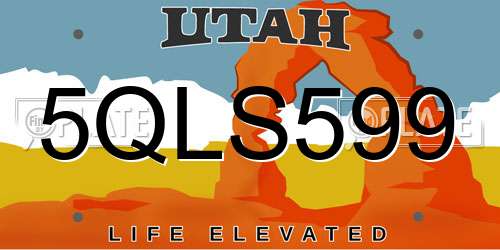 5QLS599 Utah License Plate