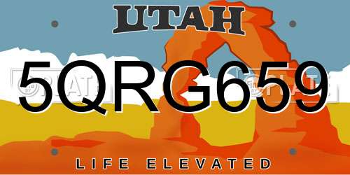 5QRG659 Utah License Plate