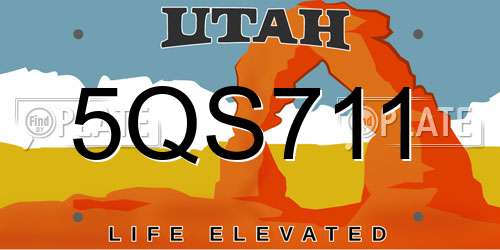 5QS711 Utah License Plate