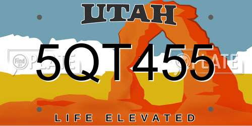 5QT455 Utah License Plate
