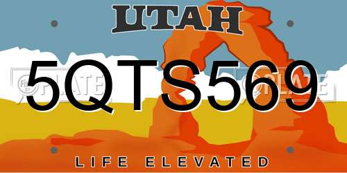 5QTS569 Utah License Plate