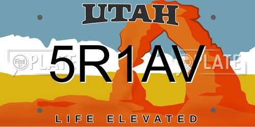 5R1AV Utah License Plate