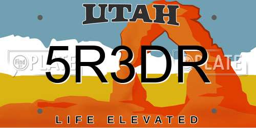 5R3DR Utah License Plate