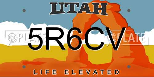 5R6CV Utah License Plate