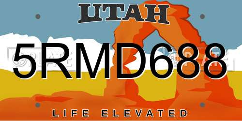 5RMD688 Utah License Plate