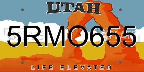 5RMO655 Utah License Plate