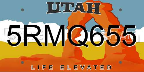 5RMQ655 Utah License Plate