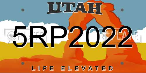 5RP2022 Utah License Plate
