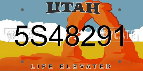 5S48291 Utah License Plate