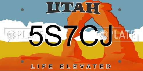 5S7CJ Utah License Plate