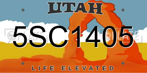 5SC1405 Utah License Plate