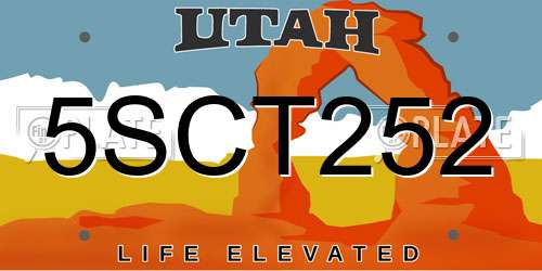 5SCT252 Utah License Plate