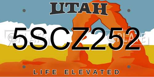 5SCZ252 Utah License Plate