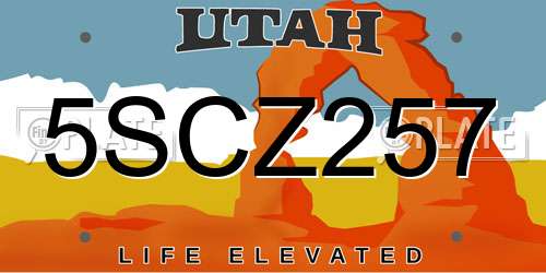5SCZ257 Utah License Plate