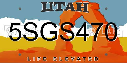 5SGS470 Utah License Plate