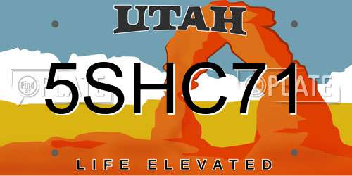5SHC71 Utah License Plate
