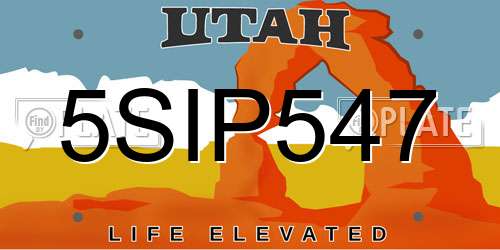 5SIP547 Utah License Plate