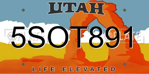5SOT891 Utah License Plate