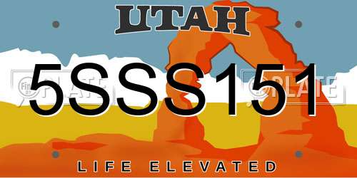 5SSS151 Utah License Plate