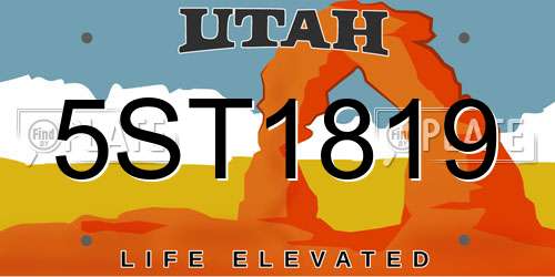5ST1819 Utah License Plate