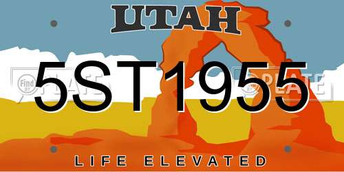 5ST1955 Utah License Plate