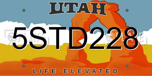 5STD228 Utah License Plate