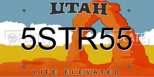 5STR55 Utah License Plate