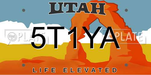 5T1YA Utah License Plate