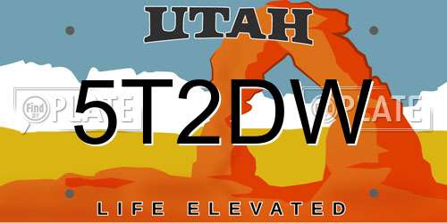 5T2DW Utah License Plate