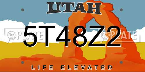 5T48Z2 Utah License Plate