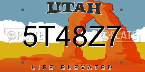 5T48Z7 Utah License Plate