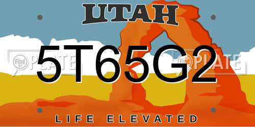 5T65G2 Utah License Plate