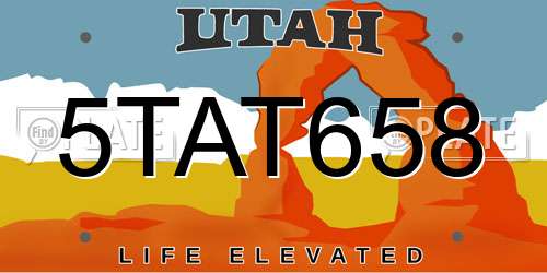 5TAT658 Utah License Plate