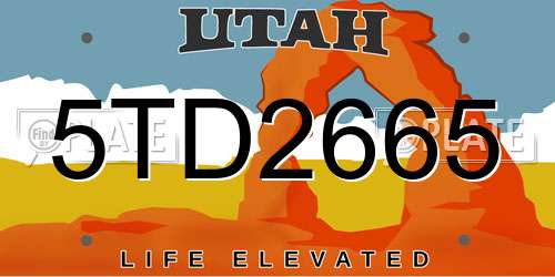 5TD2665 Utah License Plate