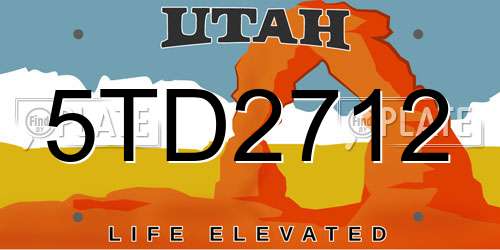 5TD2712 Utah License Plate