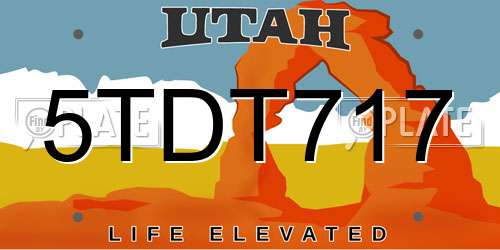 5TDT717 Utah License Plate