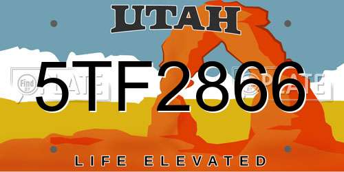 5TF2866 Utah License Plate