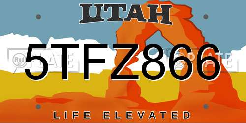 5TFZ866 Utah License Plate